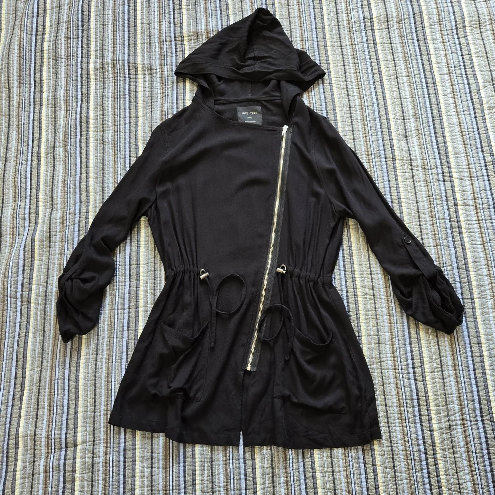 Love Tree Retro Goth Zip Up Hooded Tab Sleeve Dress Or Jacket